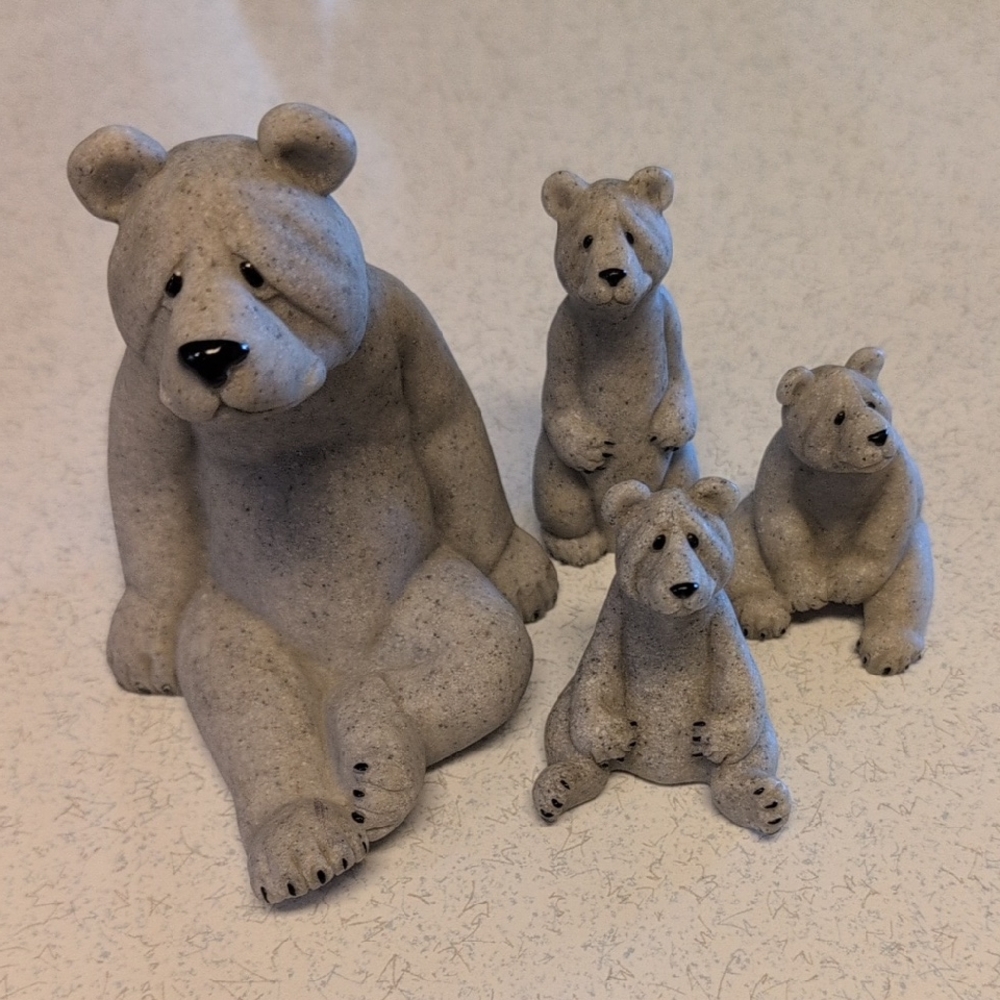 "Quarry Critters" bear figurines by Second Nature Design